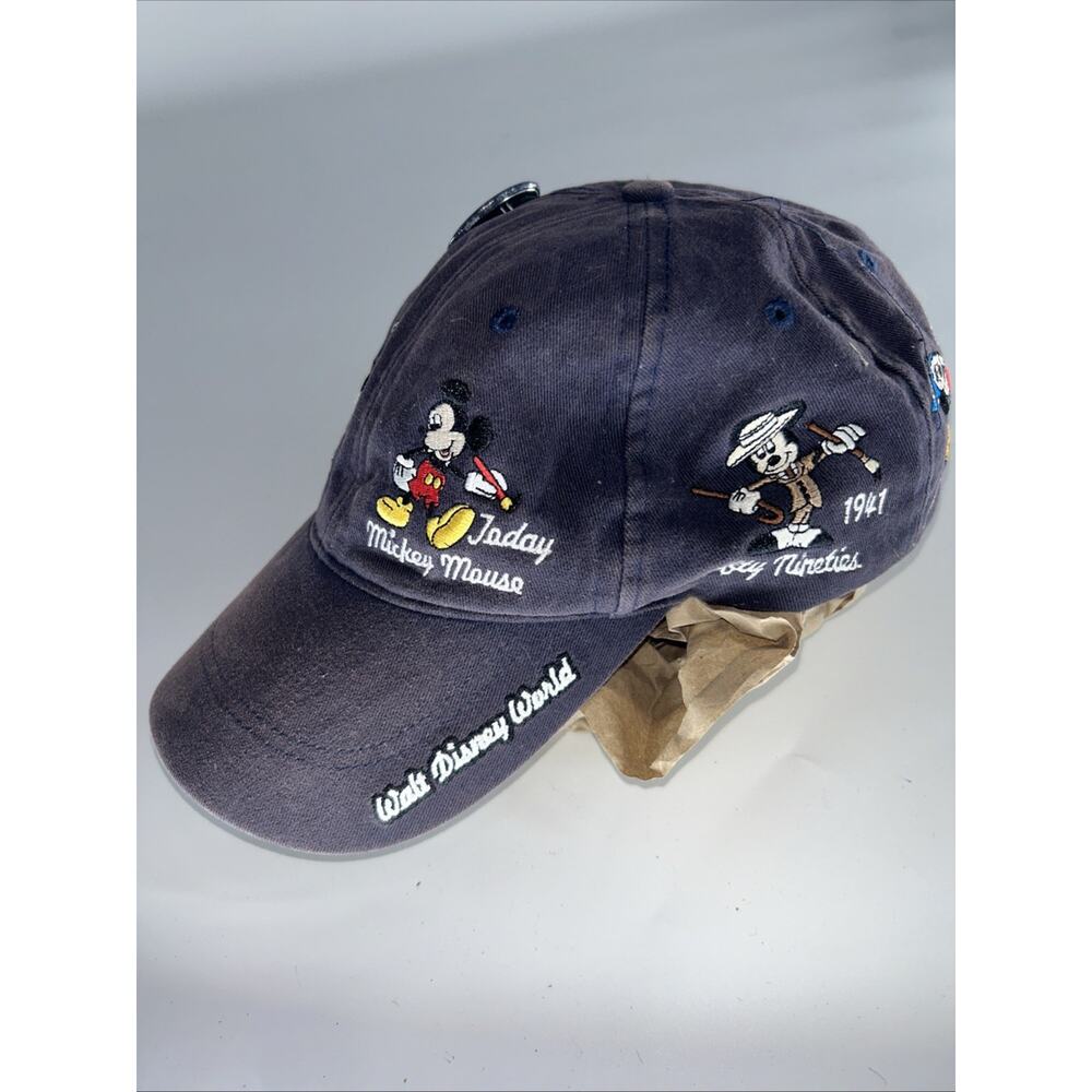 Walt Disney World Hat Cap Mickey Mouse Through the Years Adjustable Adult Vtg